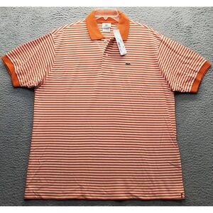 Lacoste Polo Shirt Mens XL Multi Striped Embroidered Logo Short Sleeve Popover